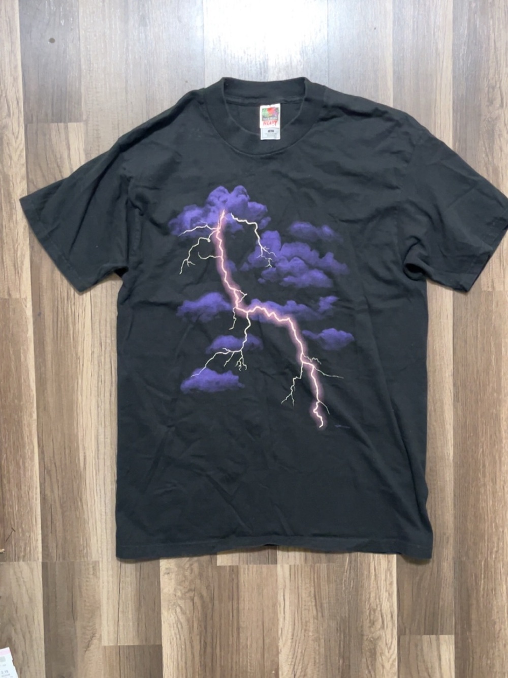 Vintage Dan Gilbert Lightening Nature Of Living Mens Large Black/Purple Shirt